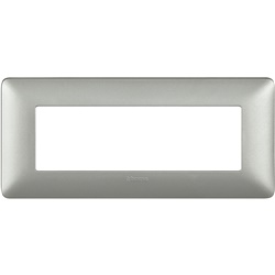 Placca incasso 6 moduli silver tecnopolimero impianti elettrici modulari design moderno