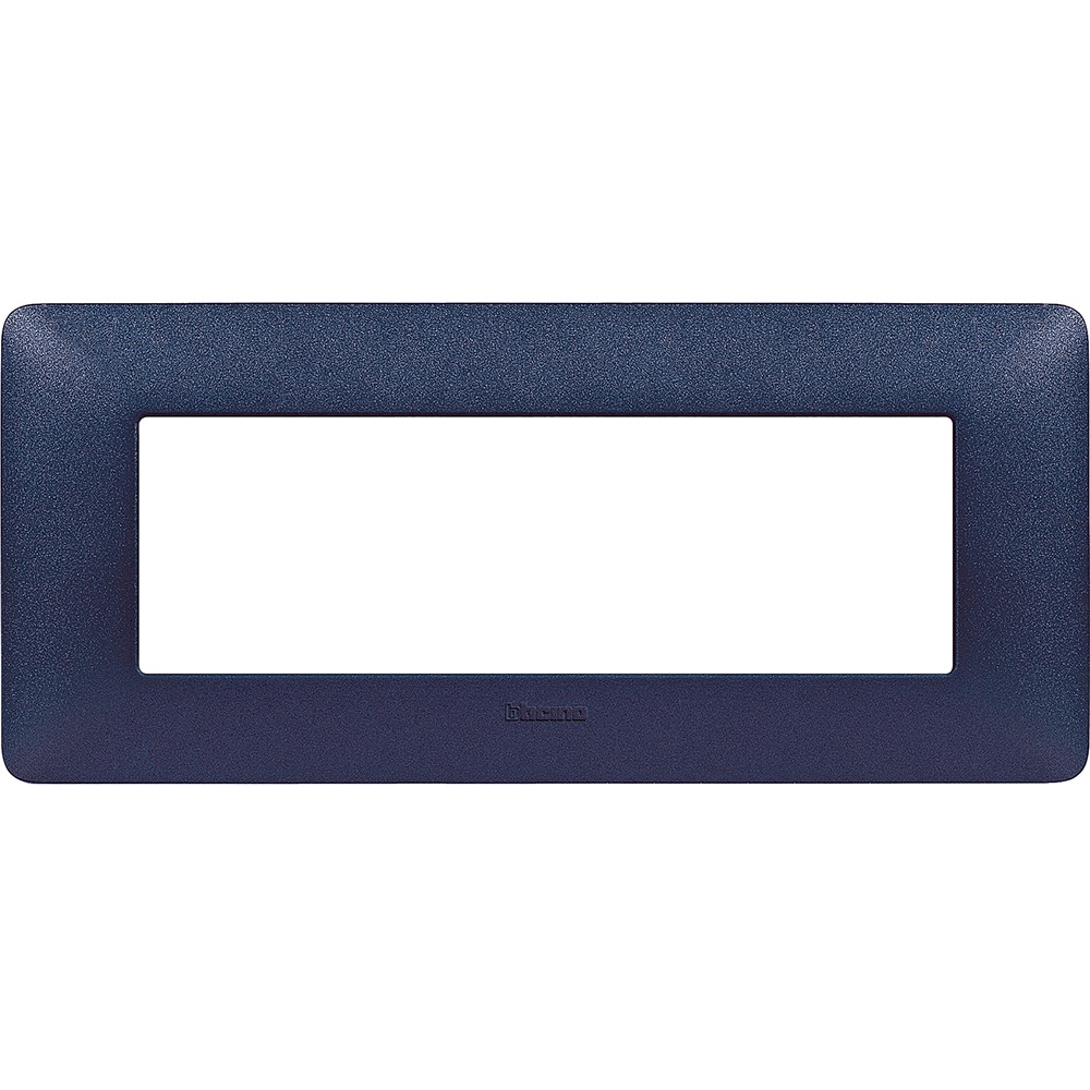 Placca 6 moduli blu mercurio tecnopolimero per impianti elettrici incasso