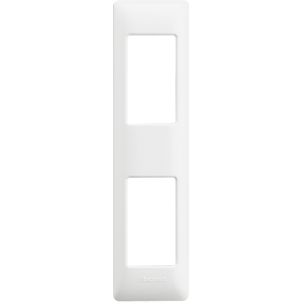 Placca per profilati 2 moduli bianco tecnopolimero per installazioni elettriche incasso