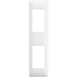 Placca per profilati 2 moduli bianco tecnopolimero per installazioni elettriche incasso