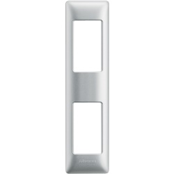 Placca per profilati 2 moduli silver tecnopolimero per installazioni elettriche incasso