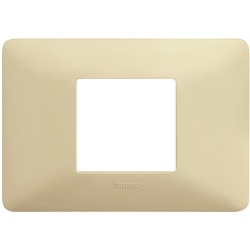 Placca elettrica MATIX 2 moduli centrati colore corda per impianti a incasso