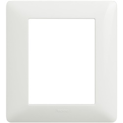 Placca modulare 3+3 posti bianco tecnopolimero per impianti elettrici residenziali e commerciali