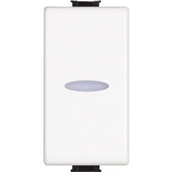 Deviatore Matix 1P 10A 250Vac compatto 1 modulo bianco per impianti civili e industriali