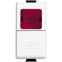 Pulsante 1P NO MATIX con spia rossa segnalazione 24V 10A per impianti elettrici
