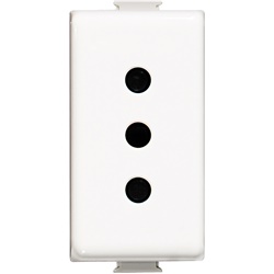 Presa di corrente Matix 10A 250V 2P+T interasse 19mm alveoli protetti bianco uso residenziale e professionale