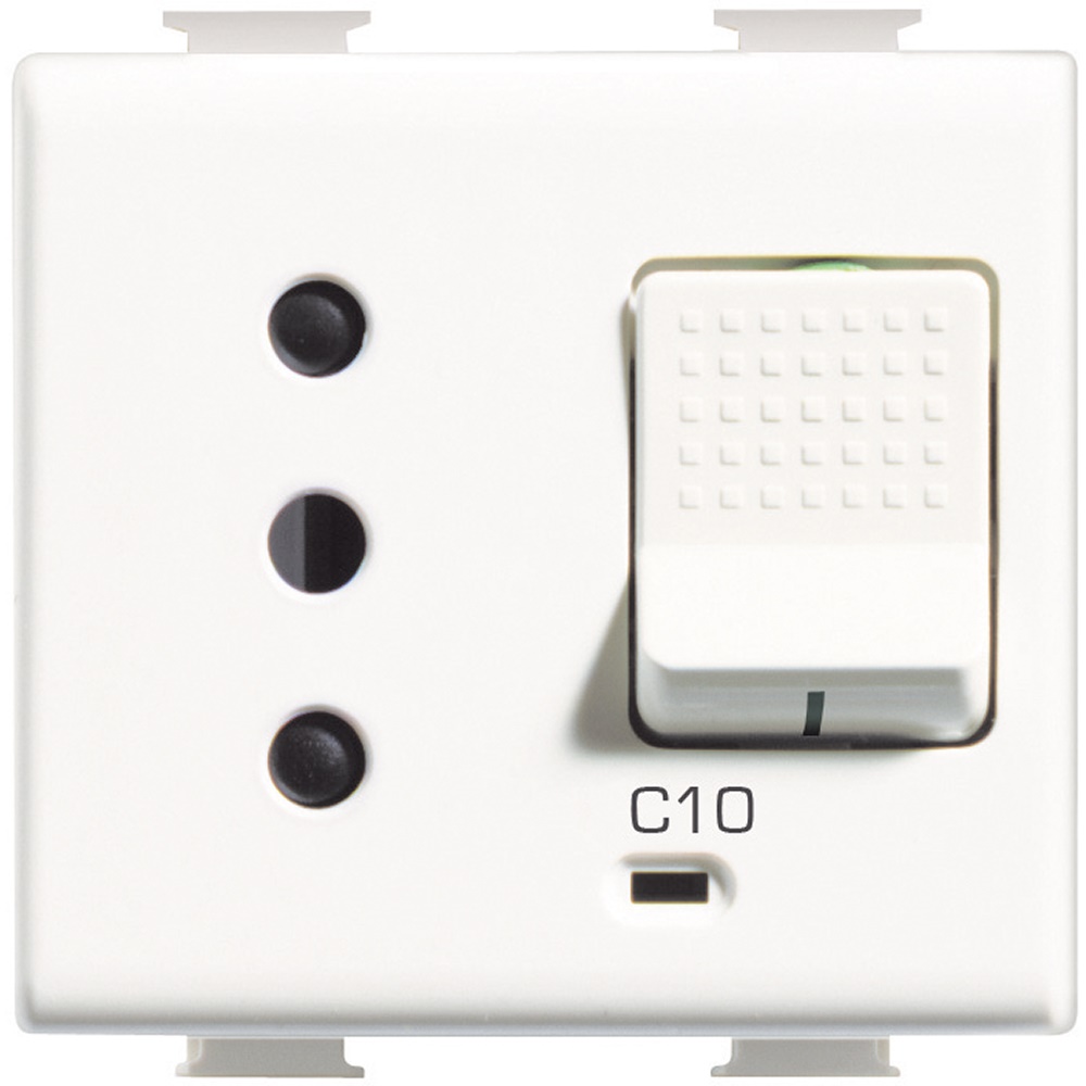 Presa sicura MATIX 10A bipolare interbloccata 2P+T alveoli schermati bianco per impianti elettrici domestici e professionali