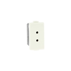 Presa elettrica 2 poli mignon bianca interasse 13 mm per impianti domestici e professionali
