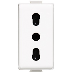 Presa corrente bipasso MATIX 10/16A 2P+T alveoli schermati bianco installazioni elettriche standard Italia