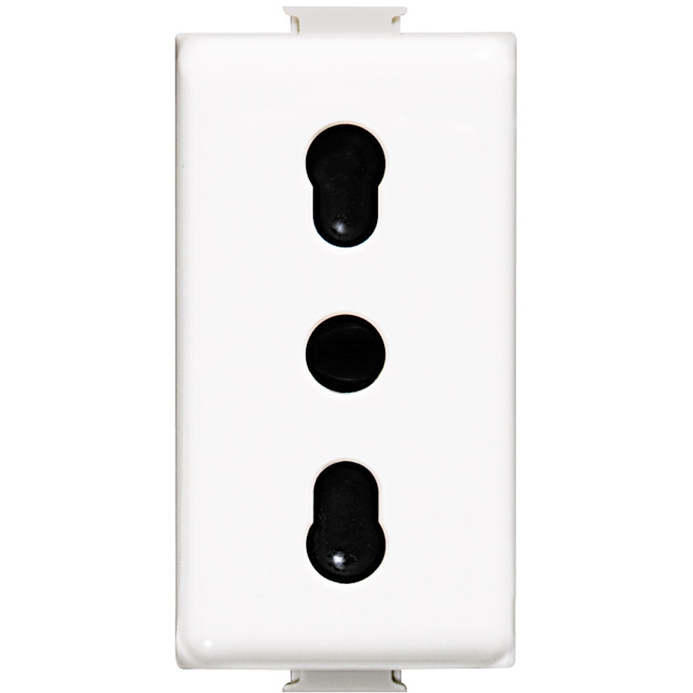 Presa elettrica standard italiana 10/16A antibatterica bianca per uso domestico e professionale