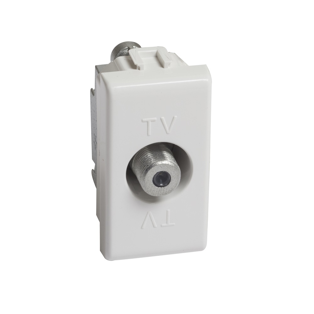 Presa SAT coassiale tipo F Matix 1 modulo 75 ohm per impianti TV residenziali
