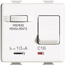 Interruttore differenziale magnetotermico 16A 10mA 1P+N protezione impianti residenziali e commerciali