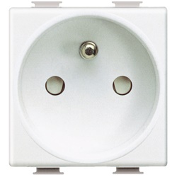 Presa elettrica 2P+T 16A 250V automatica con morsetti schermati bianca per uso domestico e professionale