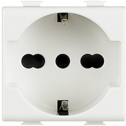 Presa standard tedesco/italiano 10/16A 250V bipasso bianca uso elettrico