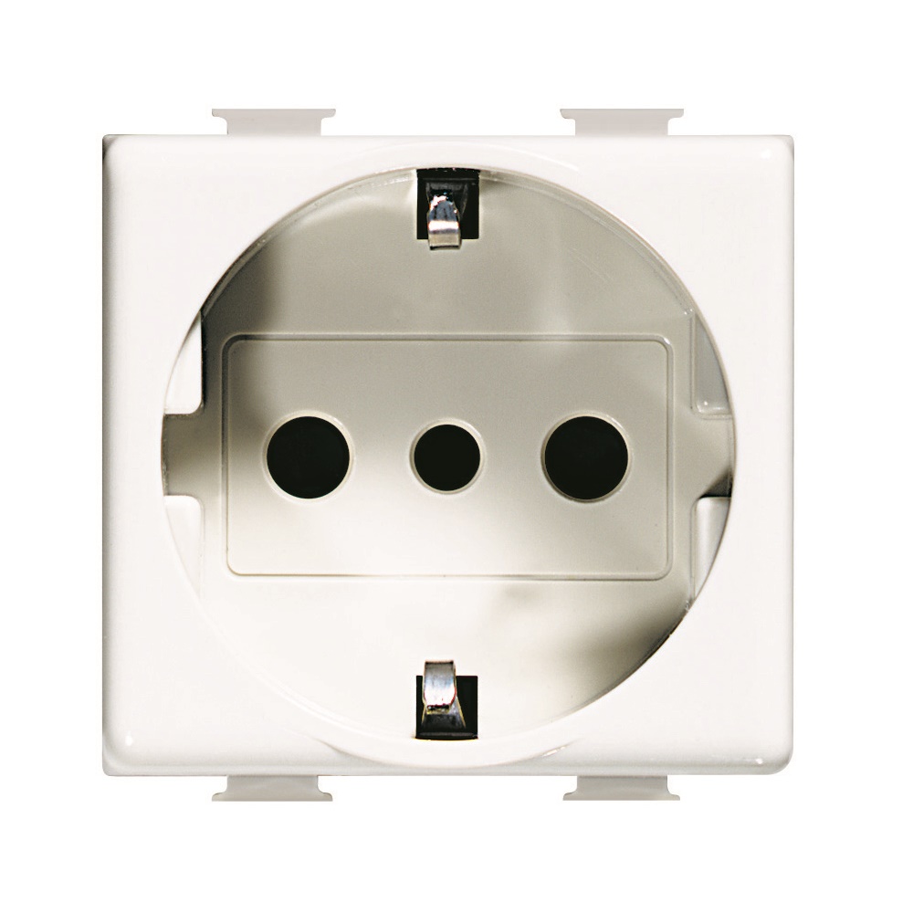 Presa standard tedesco P30 2P+T 16A 250V bianco serie Matix per uso residenziale e commerciale