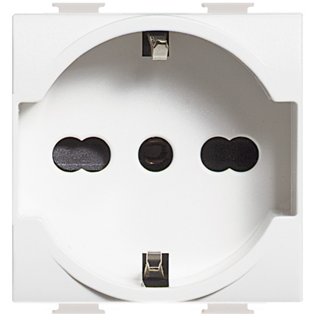 Presa standard italiana e tedesca 2P+T 10/16A antibatterica bianco per uso domestico e professionale