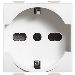 Presa standard italiana e tedesca 2P+T 10/16A antibatterica bianco per uso domestico e professionale