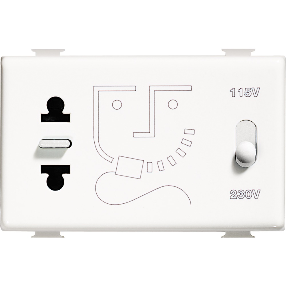 Presa per rasoio Matix con trasformatore isolamento 230V/115-230V installazione incasso bianco