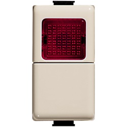 Pulsante elettrico 1P NO 10A 250V con spia rossa segnalazione 24V per impianti civili industriali