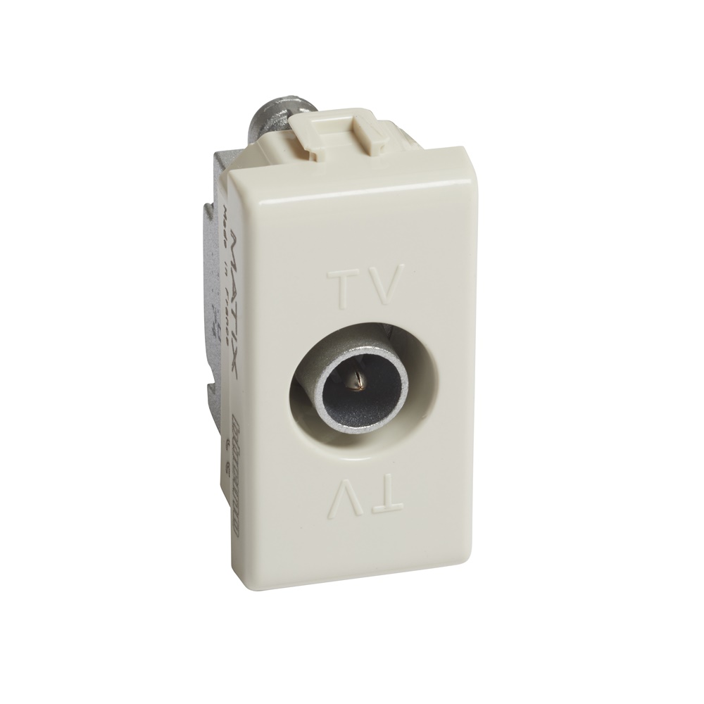Presa TV diretta 1 modulo avorio per impianti antenna monoutenza e centralizzati