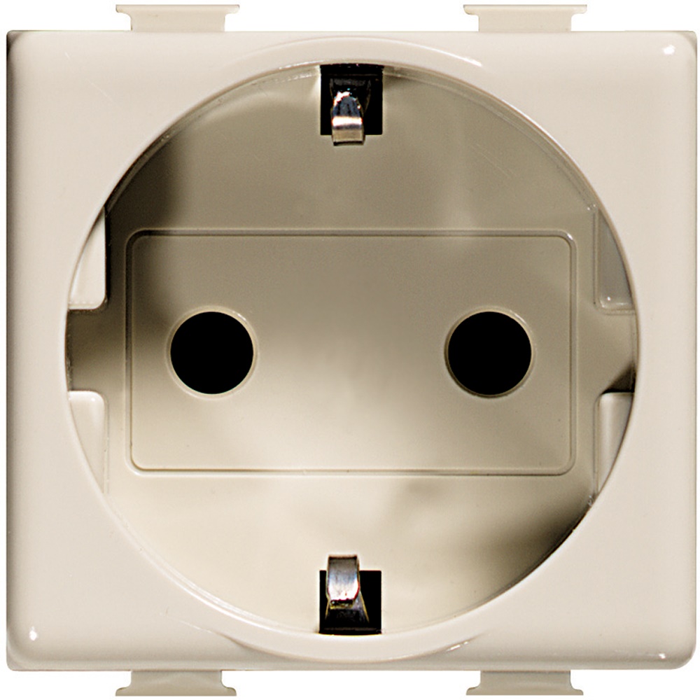 Presa elettrica incasso 2P+T 16A 250V avorio con alveoli schermati per uso domestico e professionale