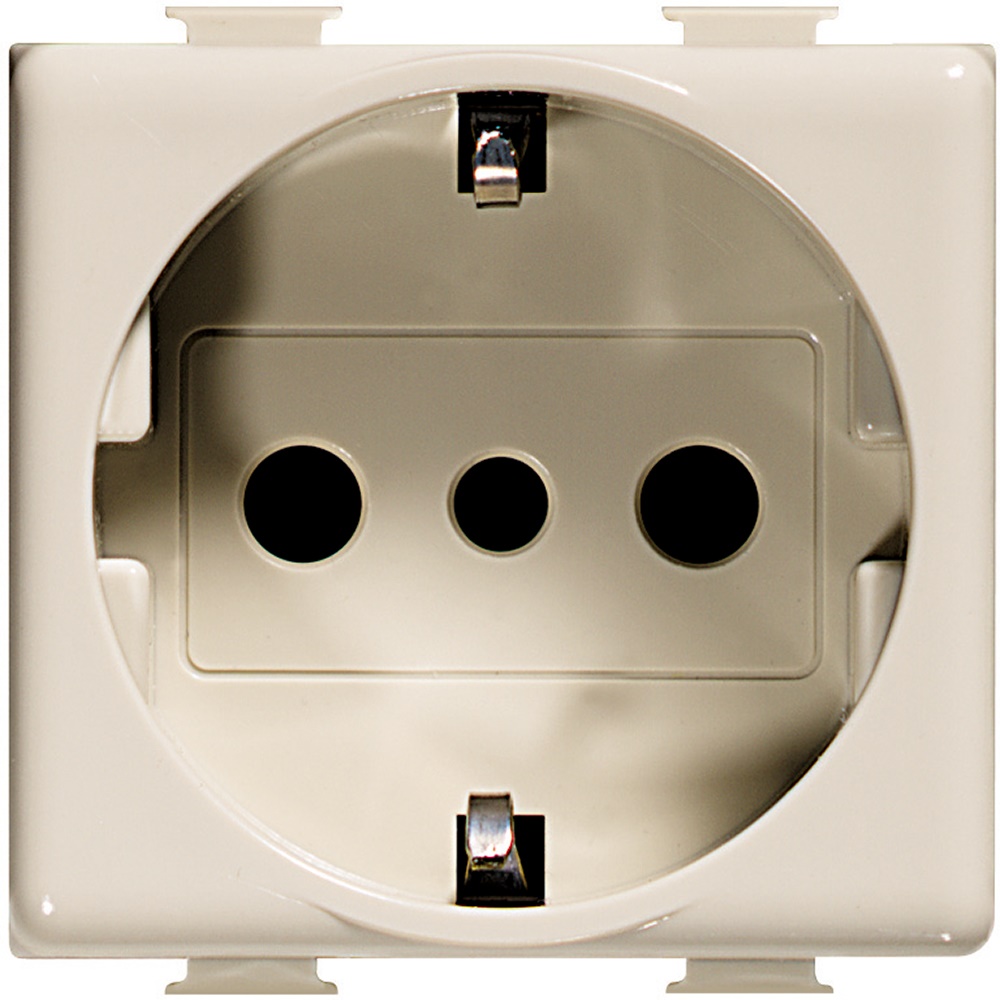 Presa elettrica Matix Magic UNEL tipo P30 2P+T 16A 250V con alveoli schermati colore avorio per installazioni residenziali e commerciali