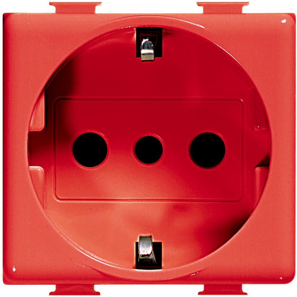 Presa elettrica Matix Magic UNEL tipo P30 R 2P+T bipasso rossa per utenze privilegiate