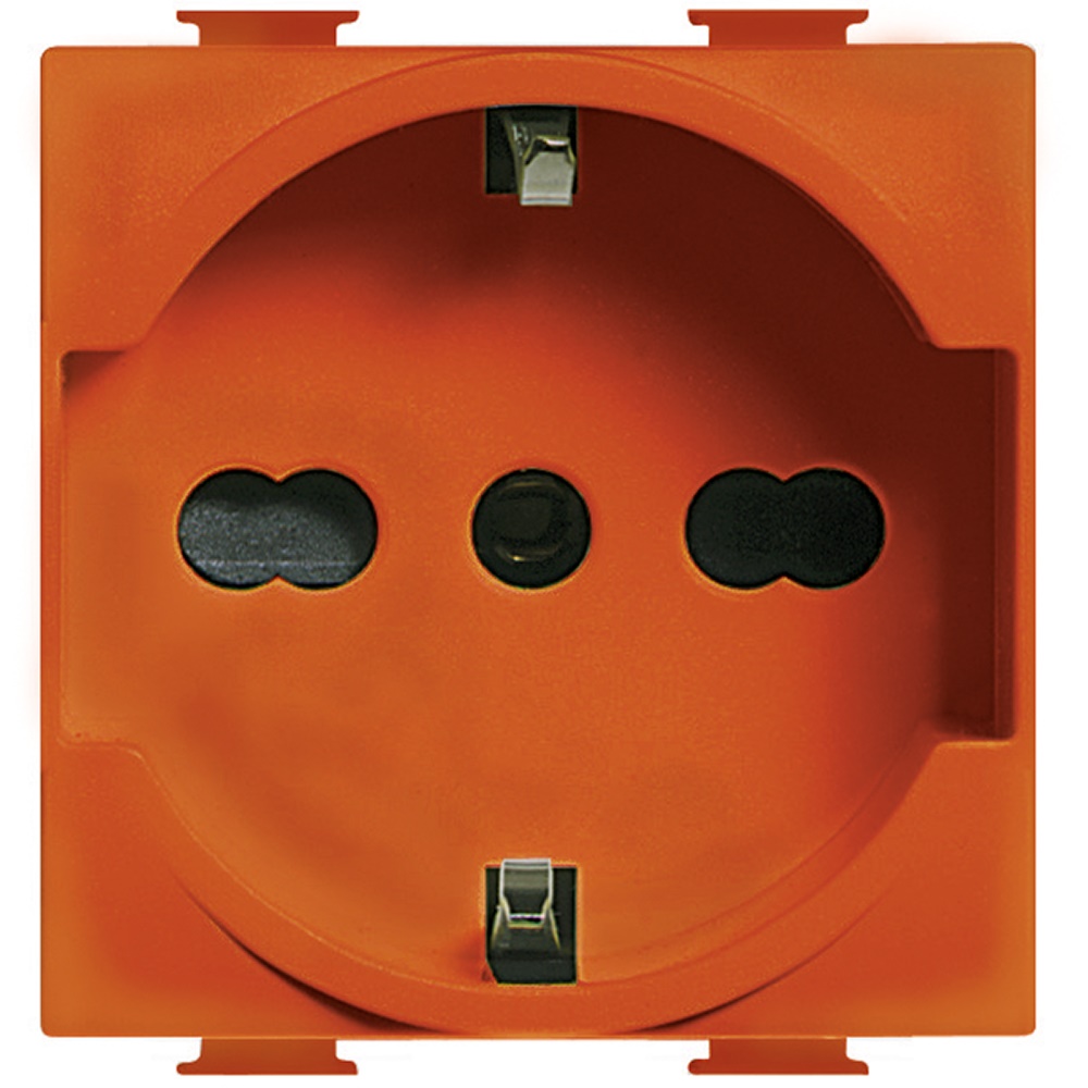 Presa Schuko bipasso 2P+T arancione Matix Magic per impianti elettrici residenziali e professionali