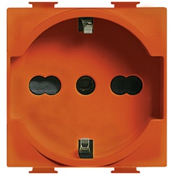 Presa Schuko bipasso 2P+T arancione Matix Magic per impianti elettrici residenziali e professionali