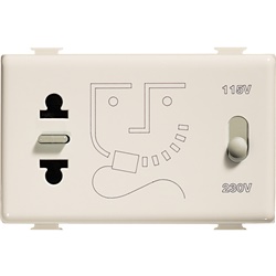 Presa per rasoio Matix Magic con trasformatore isolamento 230V/115-230V incasso avorio