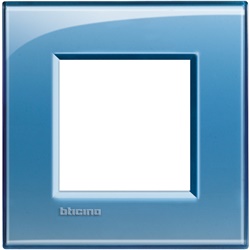 Placca incasso 2 moduli azzurro tecnopolimero per impianti elettrici domestici e professionali
