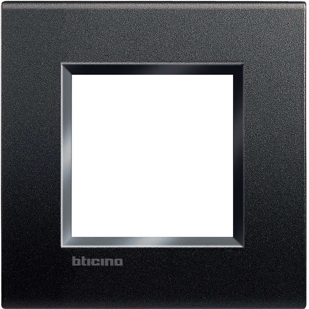 Placca 2 moduli antracite tecnopolimero per impianti elettrici incasso design moderno