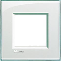 Placca incasso 2 moduli acquamarina tecnopolimero per impianti elettrici resistenza durata