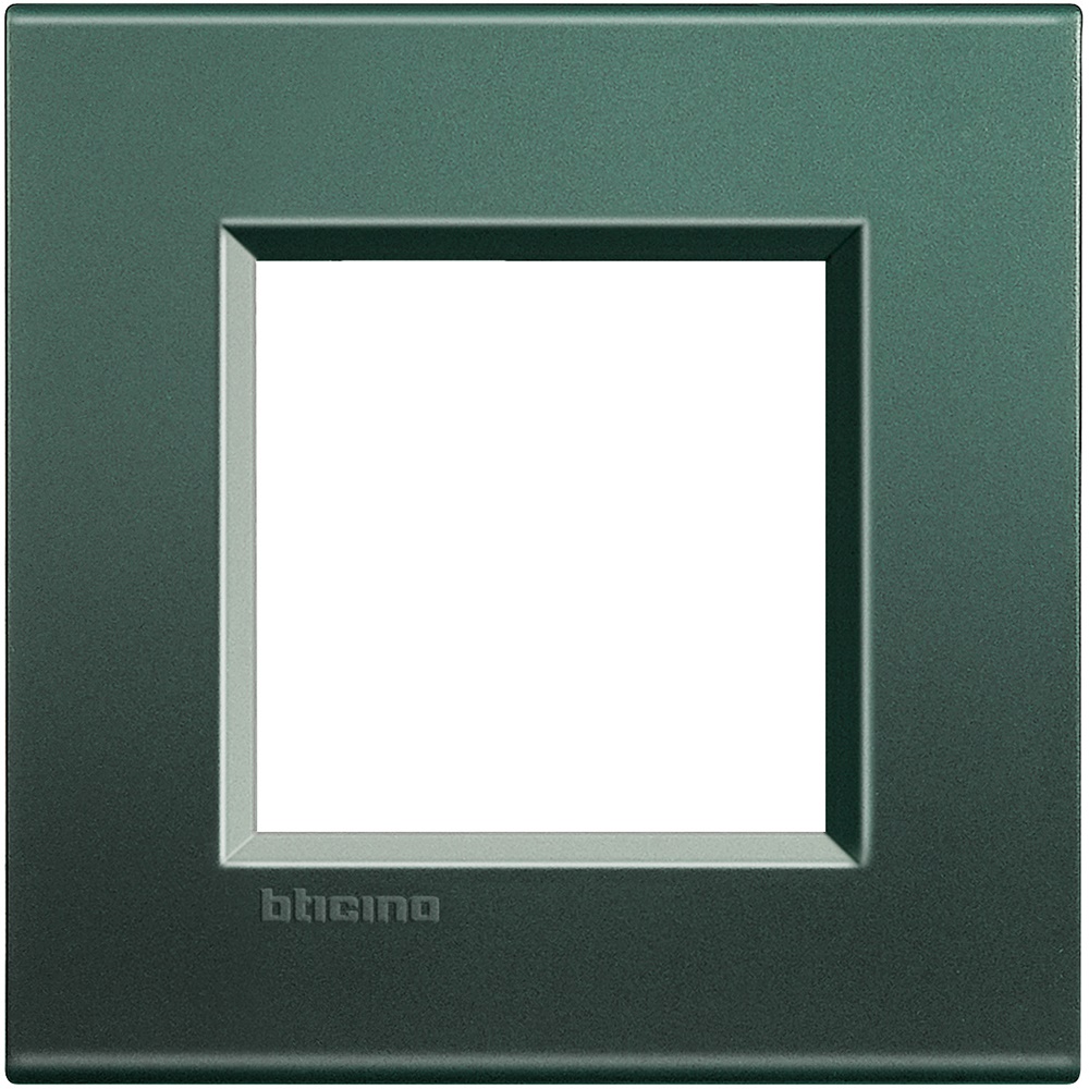 Placca quadrata 2 moduli metallo modello Park per impianti elettrici