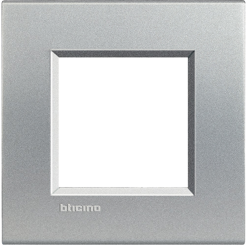 Placca quadra 2 moduli tecnopolimero per impianti elettrici BTILNA4802TE