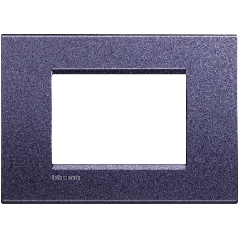 Placca quadrata 3 moduli bronzo lucido metallo per impianti elettrici club