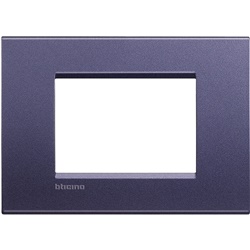 Placca quadrata 3 moduli bronzo lucido metallo per impianti elettrici club