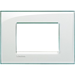 Placca incasso 3 moduli acquamarina tecnopolimero per impianti elettrici residenziali e commerciali