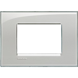 Placca da incasso 3 posti grigio ghiaccio tecnopolimero per ambienti moderni