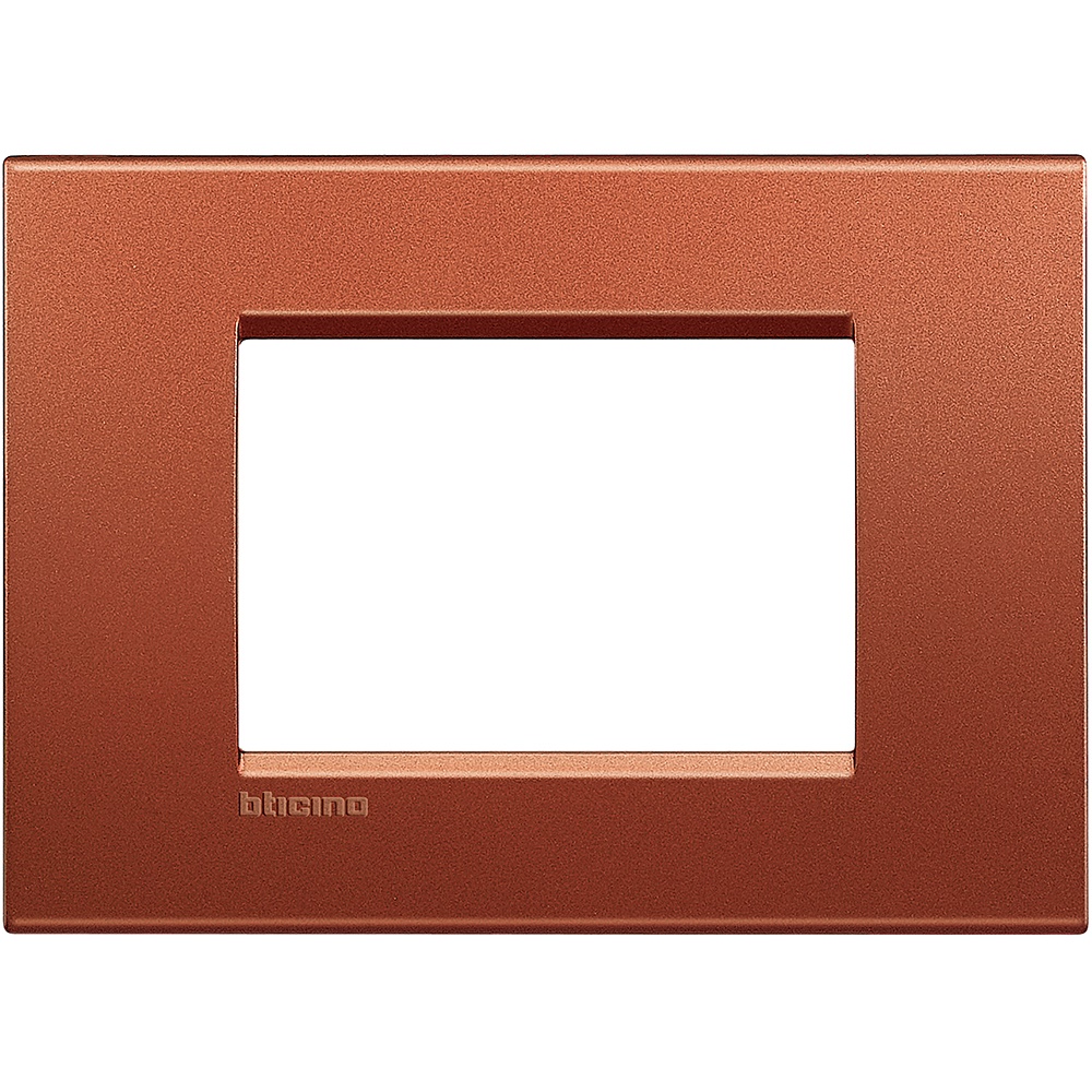 Placca elettrica metallo 3 moduli orizzontale per installazioni modulari incasso