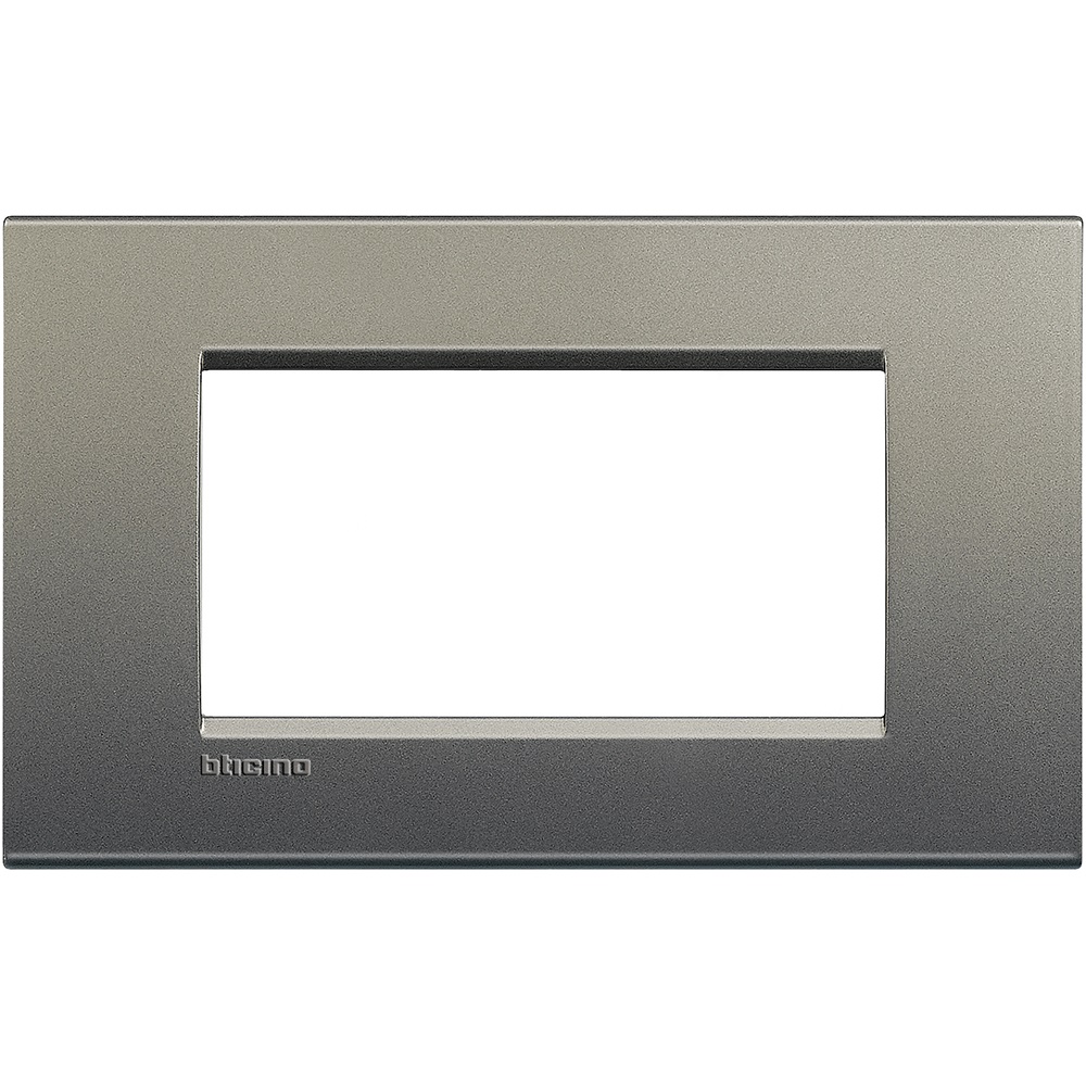 Placca quadra 4 moduli metallo serie Avenue per installazioni elettriche