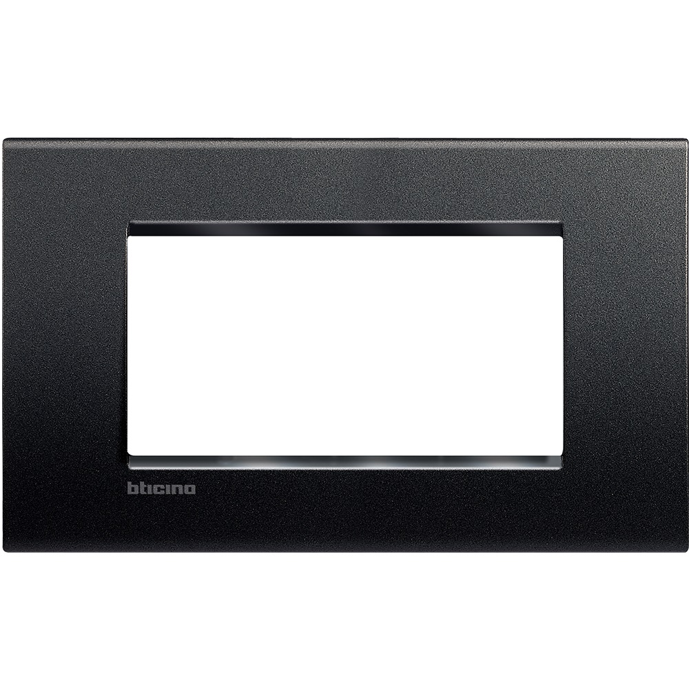 Placca elettrica incasso 4 moduli antracite tecnopolimero design compatto