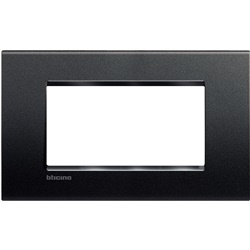 Placca elettrica incasso 4 moduli antracite tecnopolimero design compatto
