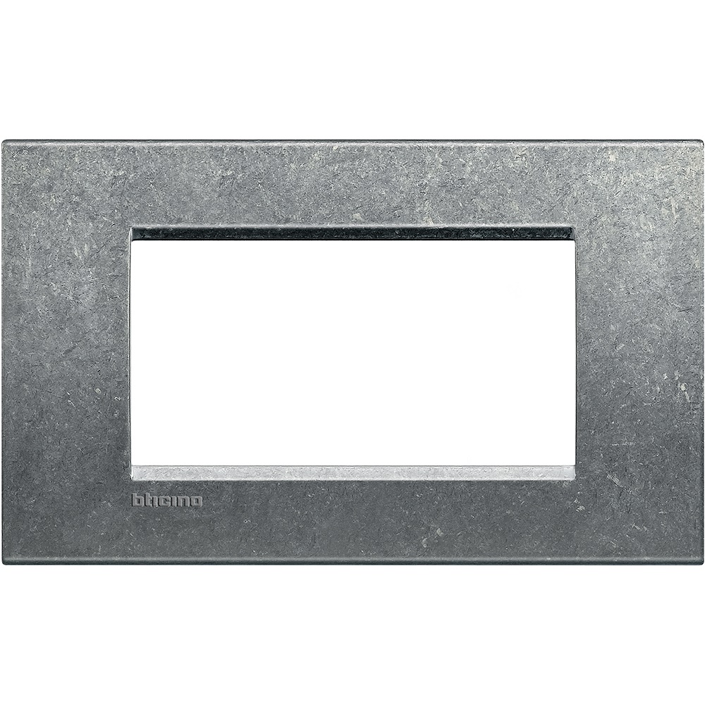 Placca quadra 4 moduli metallo per impianti elettrici native