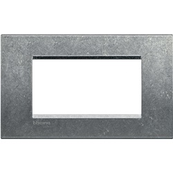 Placca quadra 4 moduli metallo per impianti elettrici native