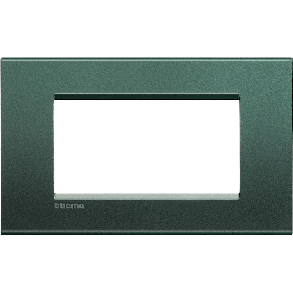Placca quadra metallo 4 moduli serie Park per impianti elettrici