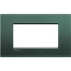 Placca quadra metallo 4 moduli serie Park per impianti elettrici