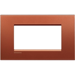 Placca quadra 4 moduli metallo Brick per installazioni elettriche BTILNA4804RK