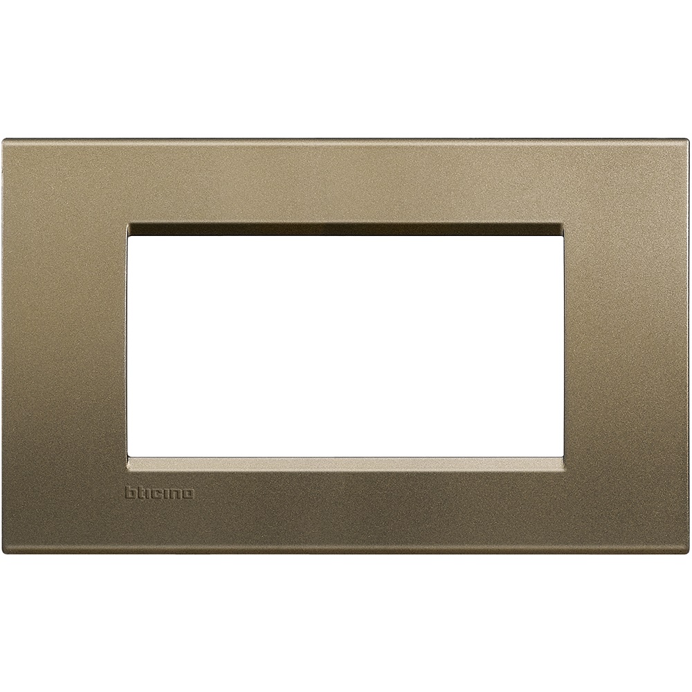 Placca quadra 4 moduli metallo per installazioni elettriche BTILNA4804SQ