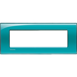 Placca da incasso 7 moduli verde deep in tecnopolimero per impianti elettrici modulari
